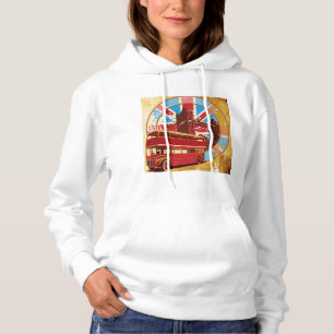 Vintage London Red Double Decker Bus Hoodie