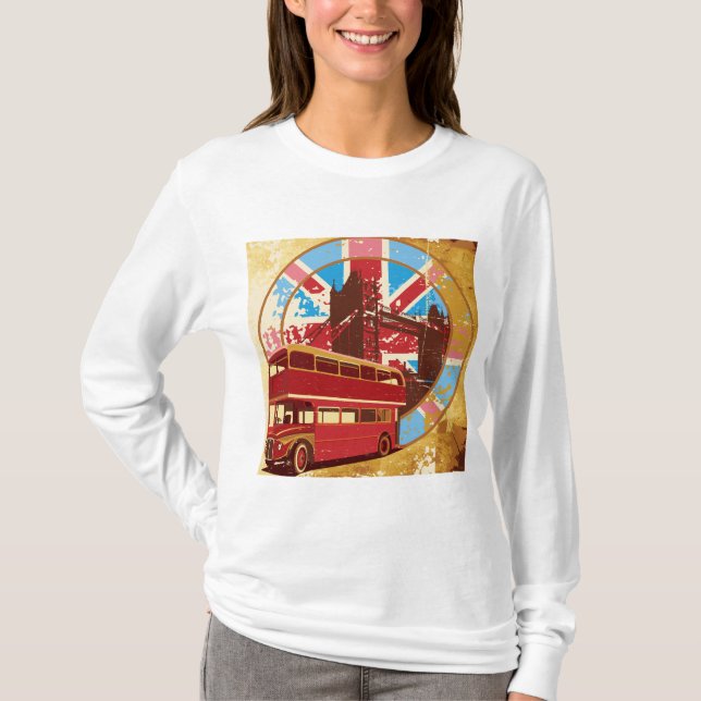 Vintage London Red Double Decker Bus T-Shirt (Front)