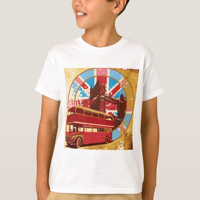 Vintage London Red Double Decker Bus T-Shirt (Front)