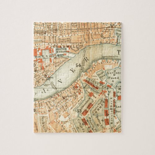 Vintage London River Thames Map accessories  gift Jigsaw Puzzle