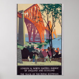 Vintage London, Scotland, Railway Travel Poster