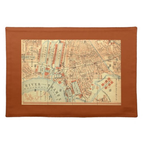 Vintage London Street Map Cloth Placemat