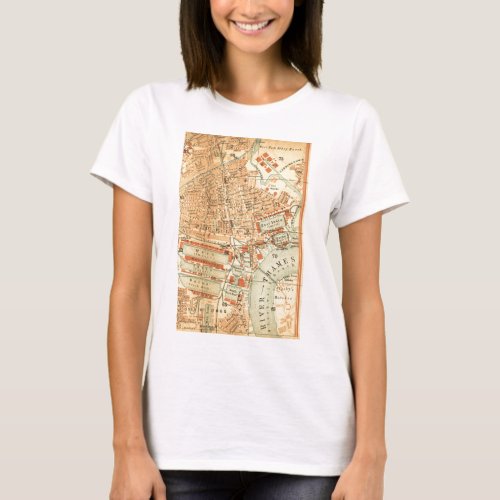 Vintage London Street Map T_Shirt