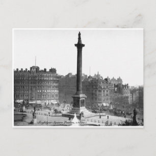 Vintage London street scene, Trafalgar Square Postcard