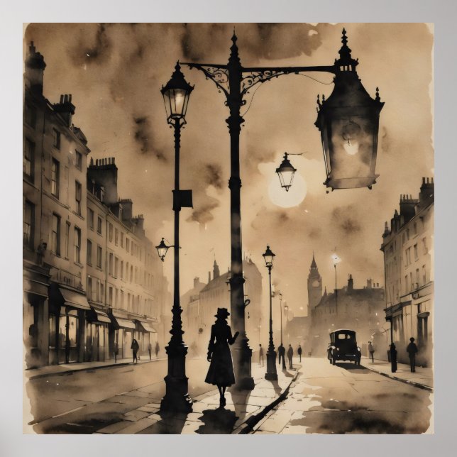 Vintage London Streets Poster (Front)