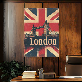 Vintage London Tower Bridge Travel Poster