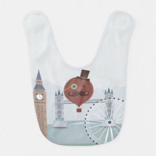 Vintage London Travel Scene Baby Bib