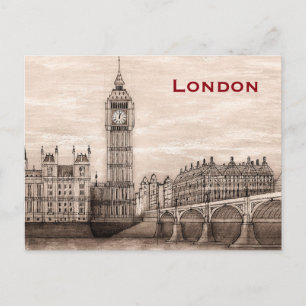 Vintage London Travel Tourism Postcard