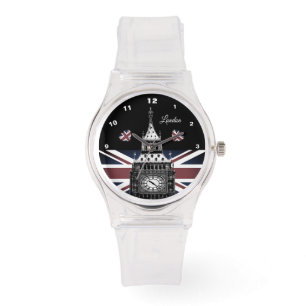 Vintage London watch, Hearts, British Flag /sports Watch
