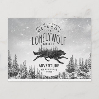 Vintage Lonely Wolf Adventure Mississipi Travel Postcard