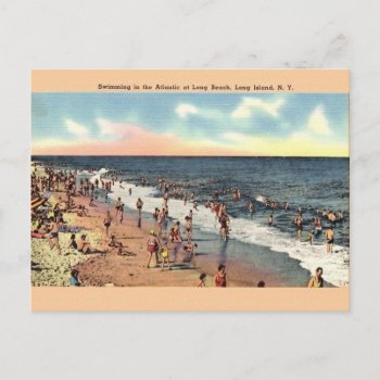Vintage Long Beach Long Island New York Postcard by RetroMagicShop at Zazzle