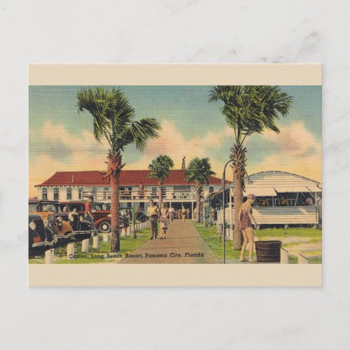 Vintage Long Beach Panama City Florida Postcard