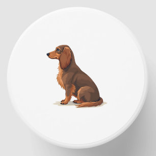 Vintage Long Haired Dachshund Back View Dog Illust Mini Candle Favors