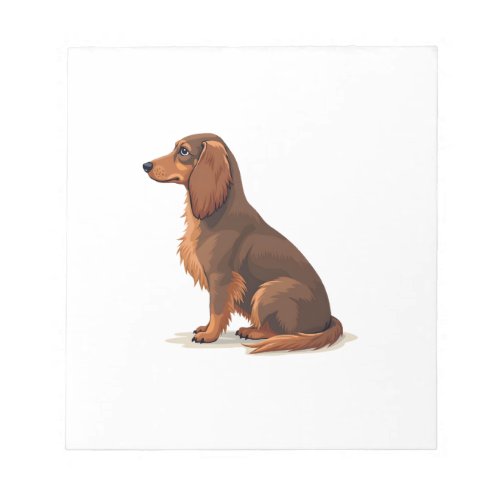 Vintage Long Haired Dachshund Back View Dog Illust Notepad