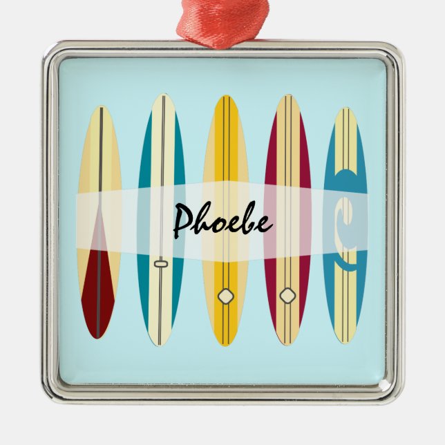 Vintage Longboards Metal Ornament (Front)