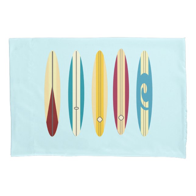 Vintage Longboards Pillow Case (Front)