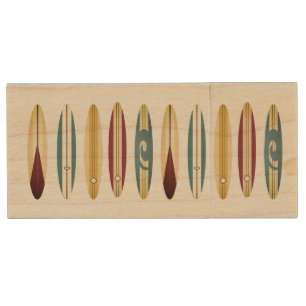 Vintage Longboards Wood Flash Drive