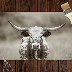 Vintage Longhorn Steer Cattle Decoupage Tissue Paper