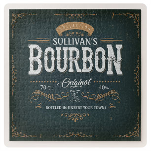 Vintage Look ADD NAME American Bourbon Whiskey Bar Jigsaw Puzzle