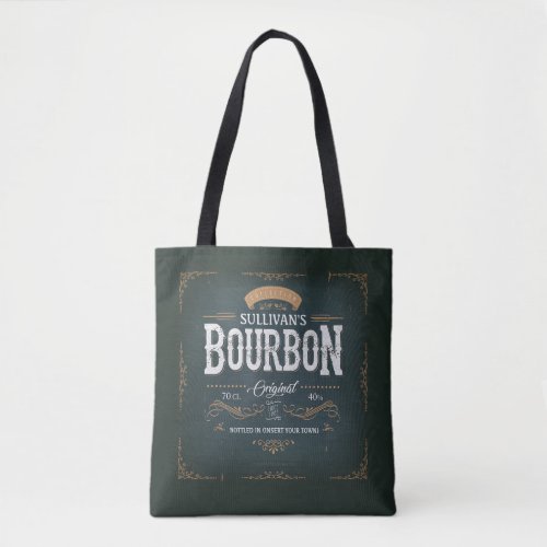 Vintage Look ADD NAME American Bourbon Whiskey Bar Tote Bag