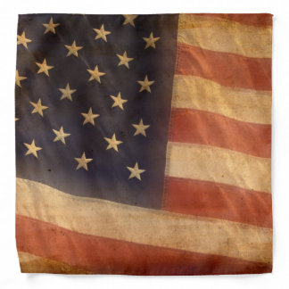 Vintage Look American Flag Bandana