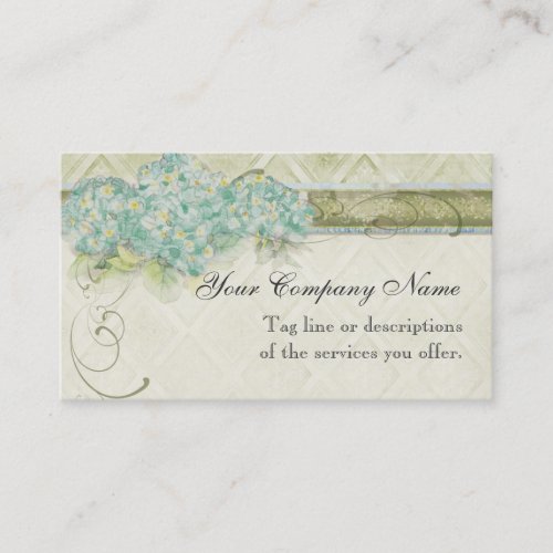 Vintage Look Aqua Hydrangea -  Business Cards