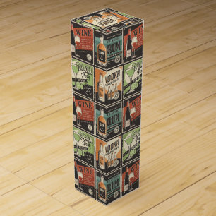 Vintage Look Bar Drink Tiles   Wine Box