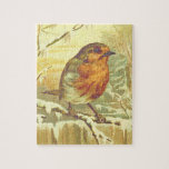 [ Thumbnail: Vintage Look Bird On a Branch Puzzle ]