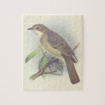 [ Thumbnail: Vintage Look, Bird Perched On a Branch Jigsaw Puzzle ]