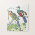 [ Thumbnail: Vintage Look, Birds Perched On a Branch Puzzle ]