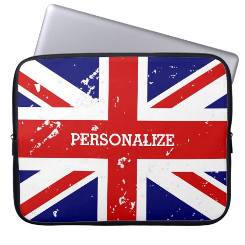 Vintage look British Union Jack flag laptop sleeve