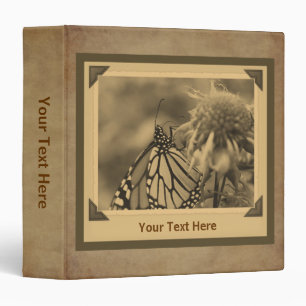 Vintage Look Butterfly Personalized Binder