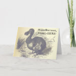 [ Thumbnail: Vintage Look Dodo Bird Birthday Greeting Card ]