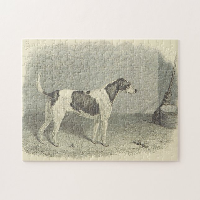 Vintage Look Dog, Bucket, Broom Jigsaw Puzzle (Horizontal)