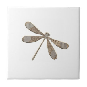 Vintage Look Dragonfly Ceramic Tile