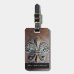 Vintage-Look Fleur De Lis Bag or Luggage Tag
