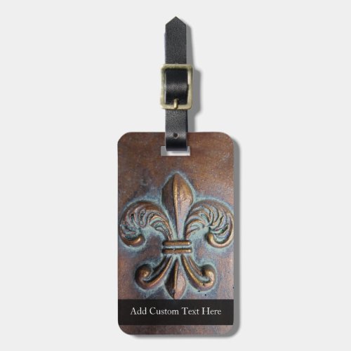 Vintage_Look Fleur De Lis Luggage Tag