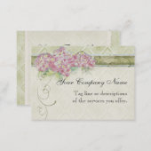 Vintage Look Floral Blue Hydrangea Flowers Swirl Business Card (Front/Back)