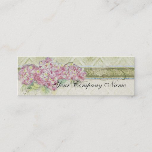 Customizable Vintage Look Floral Blue Hydrangea Flowers Swirl Business Cards