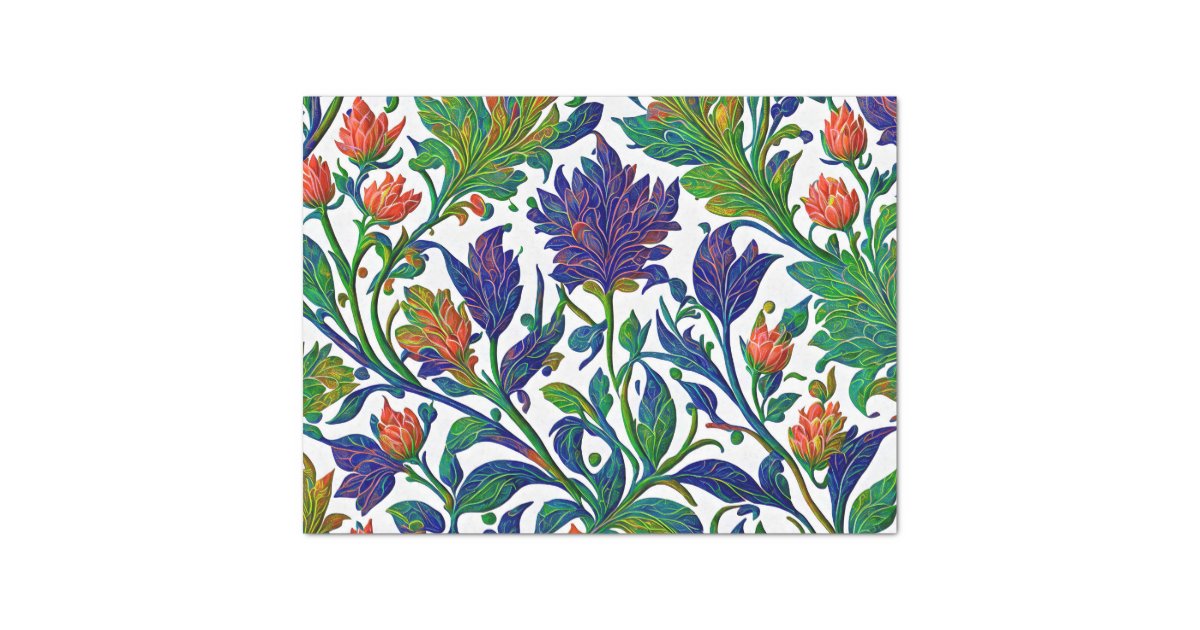 Vintage Look Floral Tissue Paper Zazzle