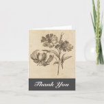 [ Thumbnail: Vintage Look Flowers + "Thank You" Card ]