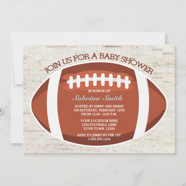 Vintage Look Football Baby Shower Invitation (Front)