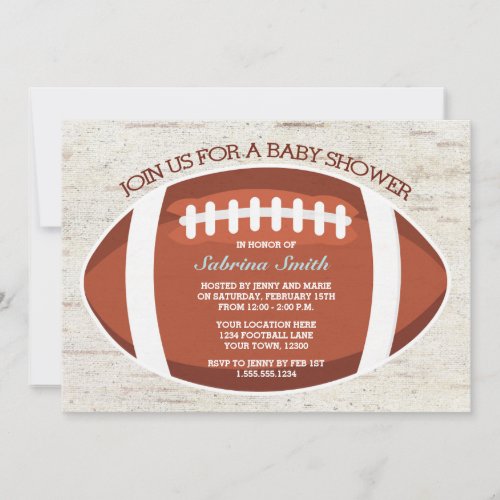 Vintage Look Football Baby Shower Invitation