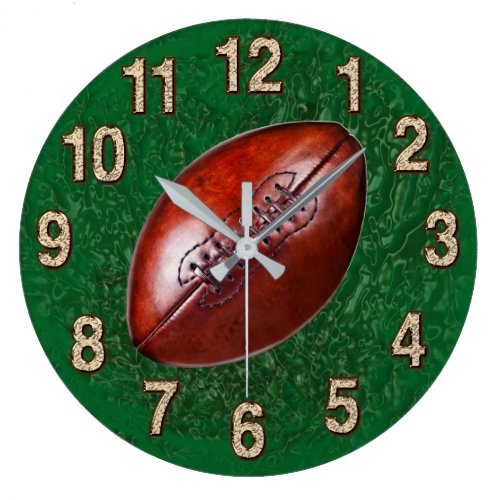 Vintage look Football Wall Clock in YOUR COLOR