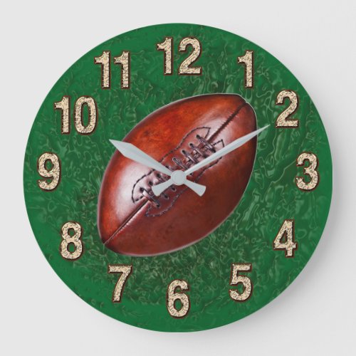 Vintage look Football Wall Clock in YOUR COLOR