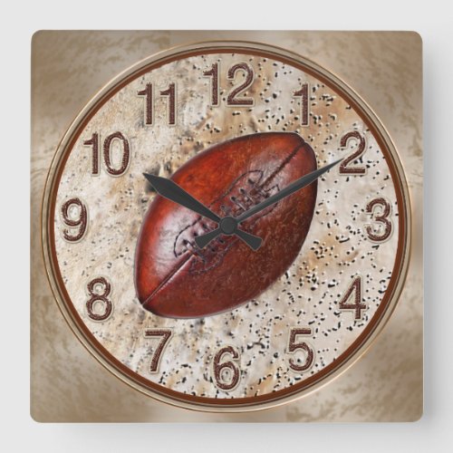 Vintage Look Football Wall Clocks Team Man Cave Square Wall Clock