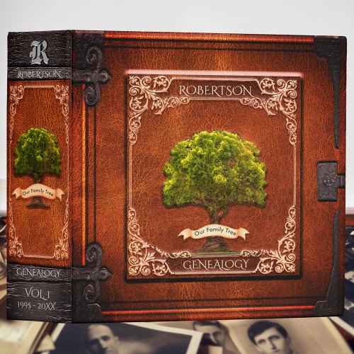 Vintage Look Genealogy Family Tree 3 Ring Binder