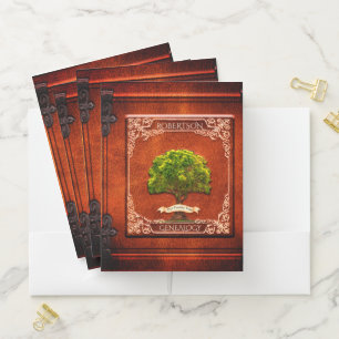 Vintage Look Genealogy Family Tree Pocket Folder