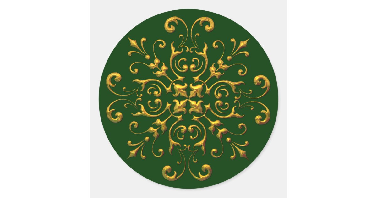 Vintage look Gold Flake Stickers | Zazzle