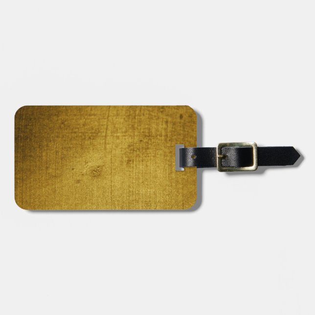Vintage-Look gold used Luggage Tag (Front Horizontal)